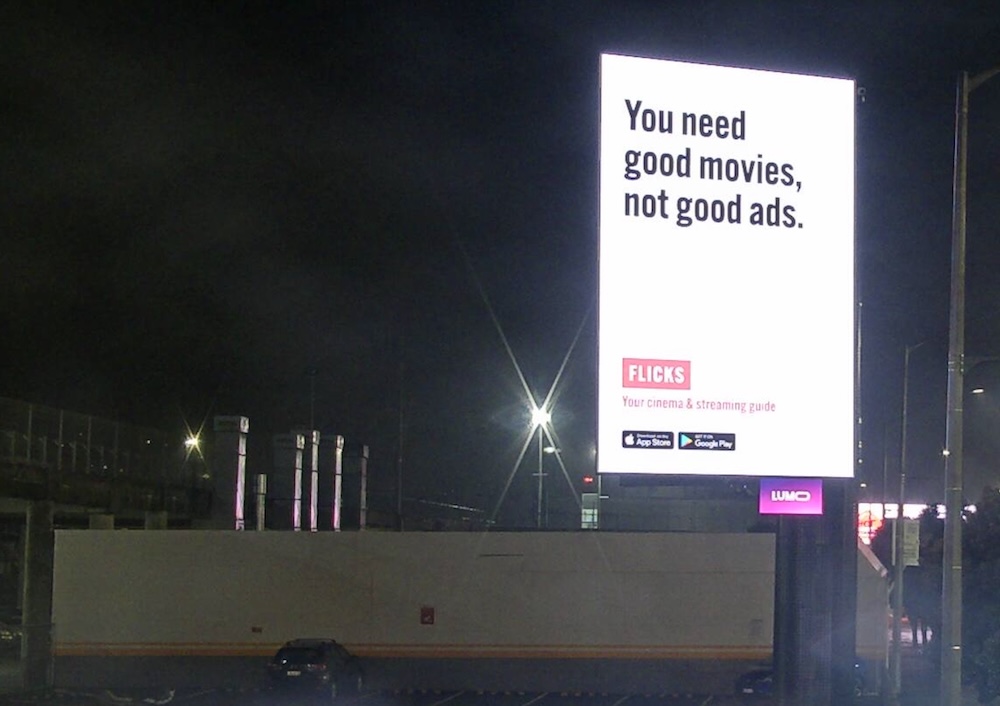 Flicks marks app relaunch with punchy new OOH campaign across Australia and New Zealand